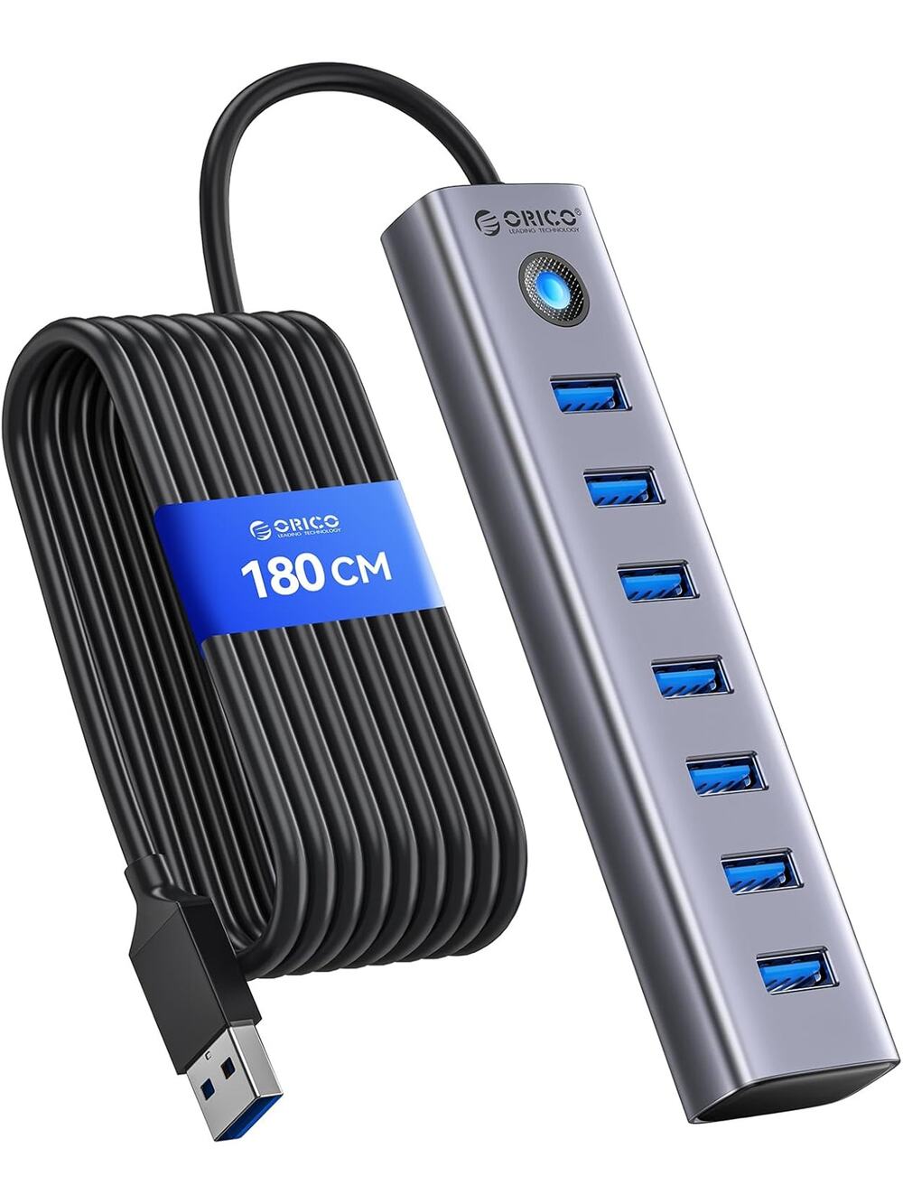 ORICO 7-Port USB 3.0 Hub, Aluminum USB Multiple Adapter